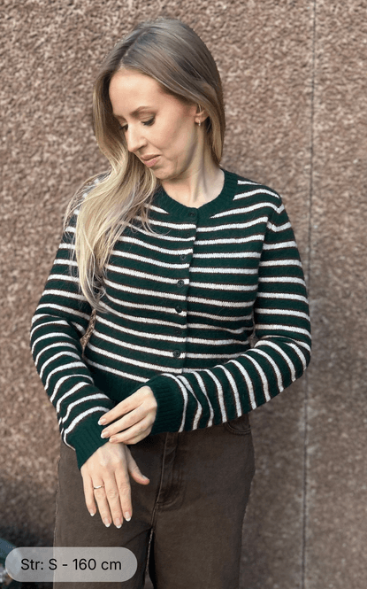 Hovedbilde Mia Stripe Cardigan Green ...
