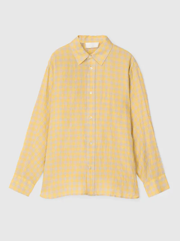 Coastal Shirt Natural Yellow Linen Check