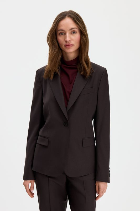 Sasha Cool Wool Blazer Dark Chocolate 