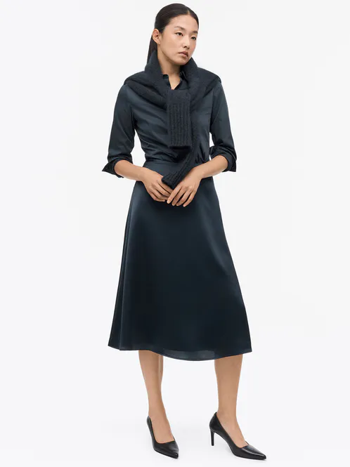 Hovedbilde AMY Flared Satin Skirt ...