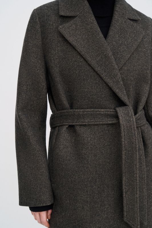 Charlotte Twill Belted Coat Driftwood