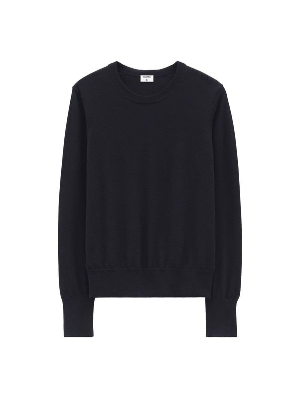 MERINO R-NECK SWEATER Black