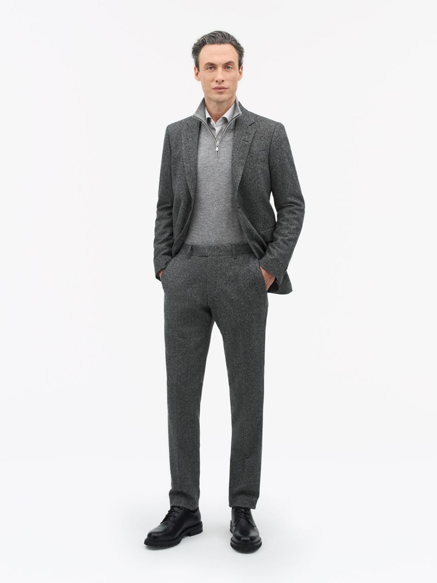 Tenuta Brushed Wool Trousers Black