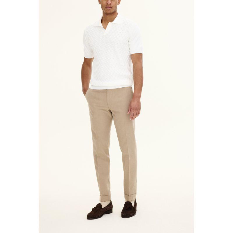 DENZ Turn Up Trousers Dusty Beige