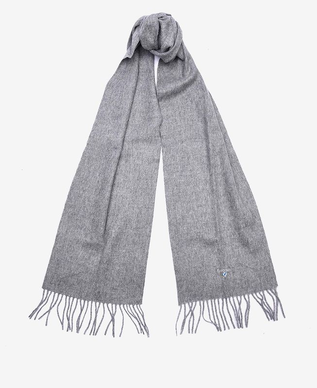 Plain Lambswool Scarf Light Grey 
