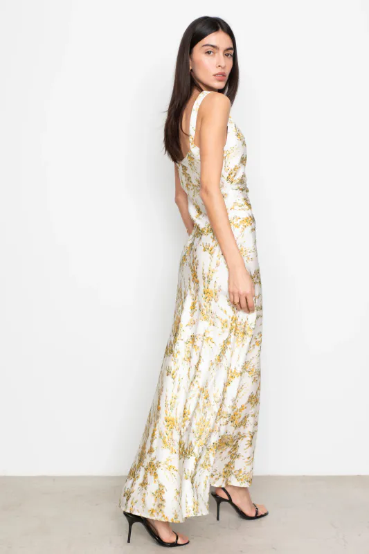 ANNA Dress Yellow Mimosa Print