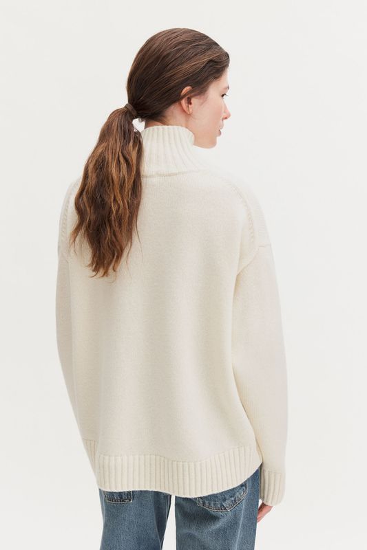 Wool Cashmere Turtleneck Sweater Off White