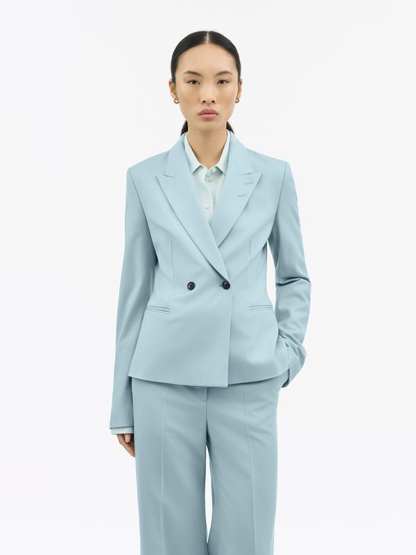 Rita Double Breasted Jacket Light Blue